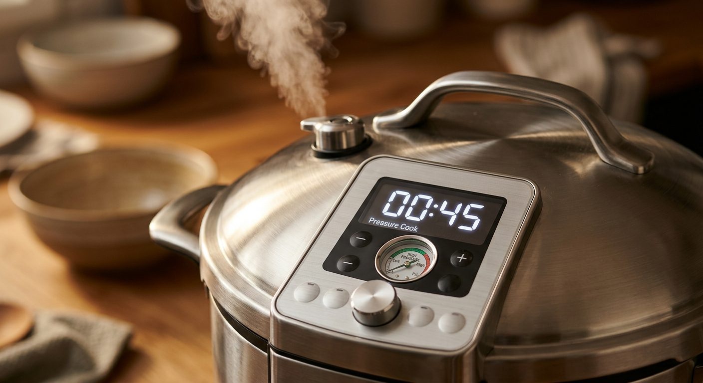 Close-up of Instant Pot pressure valve and sealing ring mechanism